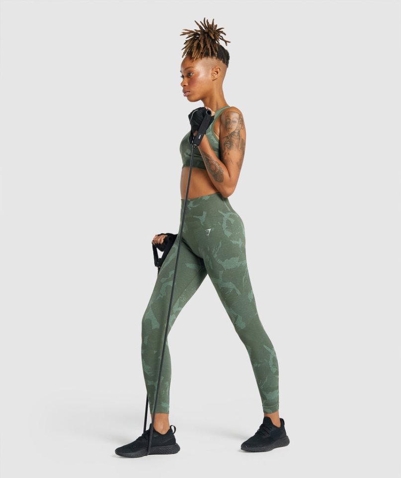 Legginsy Gymshark Adapt Camo Seamless Damskie Zielone | PL 024LKI